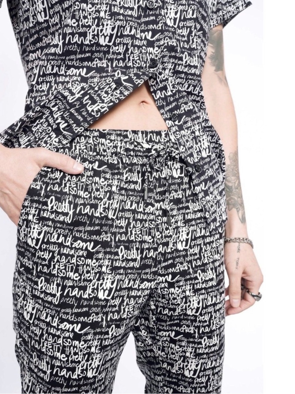 Entire Outfit! WILDFANG “Pretty Handsome” Drawstring Pants & Shortsleeve Shirt